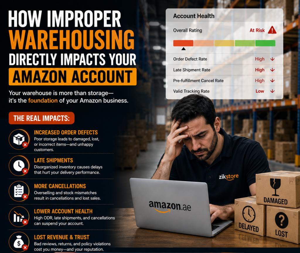 How to Choose an Accurate Warehouse in UAE: A Survival Guide for New Amazon Sellers improper warehousing harms your business